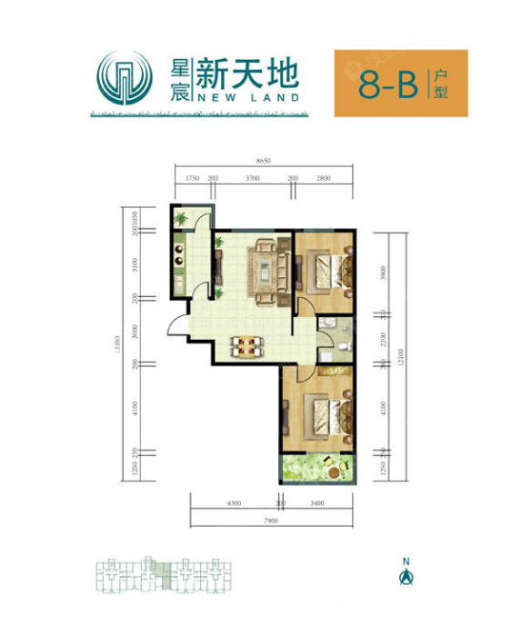 星宸新天地8-b户型_星宸新天地户型图-廊坊搜狐焦点网