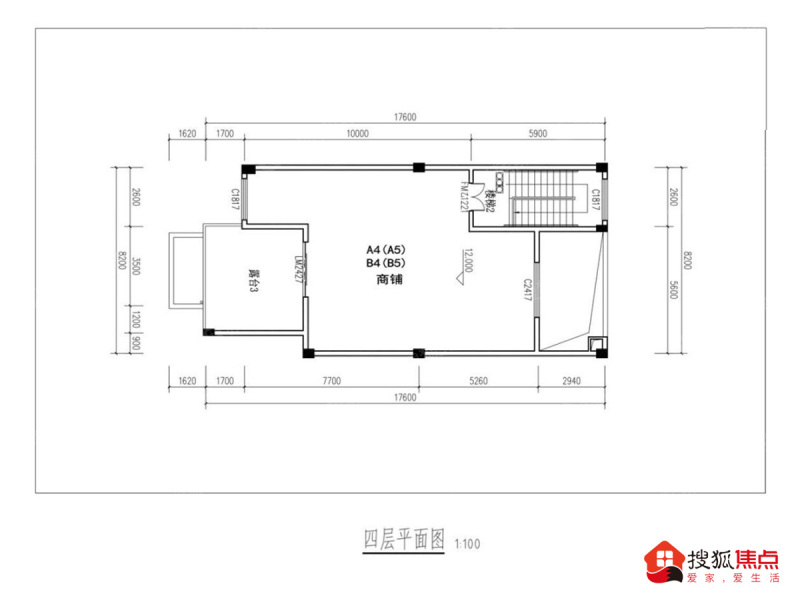 未央巷商铺a4b4a5b5四层平面图_未央巷户型图-北海搜狐焦点网