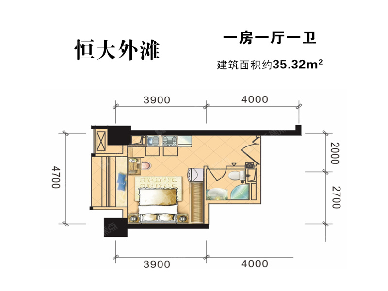 35平米公寓户型图图片