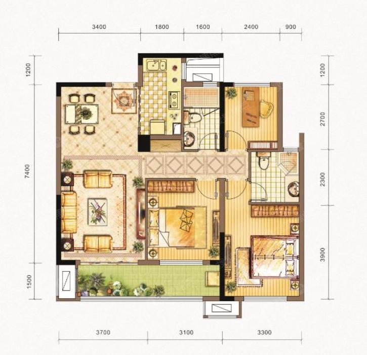 龙湖紫宸b户型_龙湖紫宸户型图-长沙搜狐焦点网