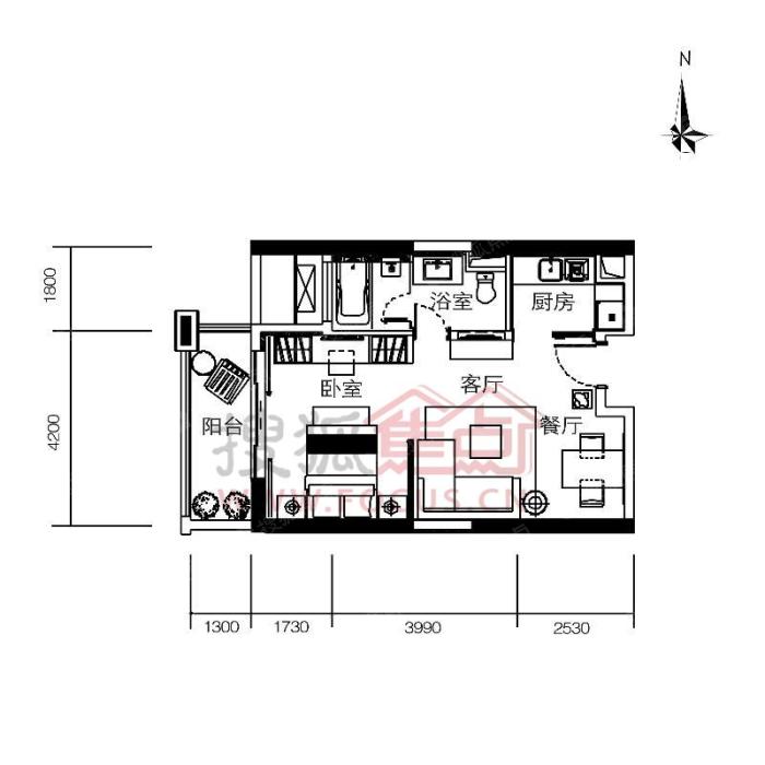 朱美拉公寓朱美拉公寓d座03单位_朱美拉公寓户型图-广州搜狐焦点网