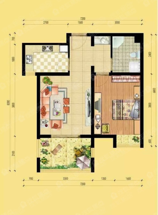 50平米廉租房户型图图片