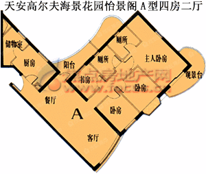 4室 2厅 2卫 1厨_天安高尔夫海景花园户型图-深圳搜狐焦点网