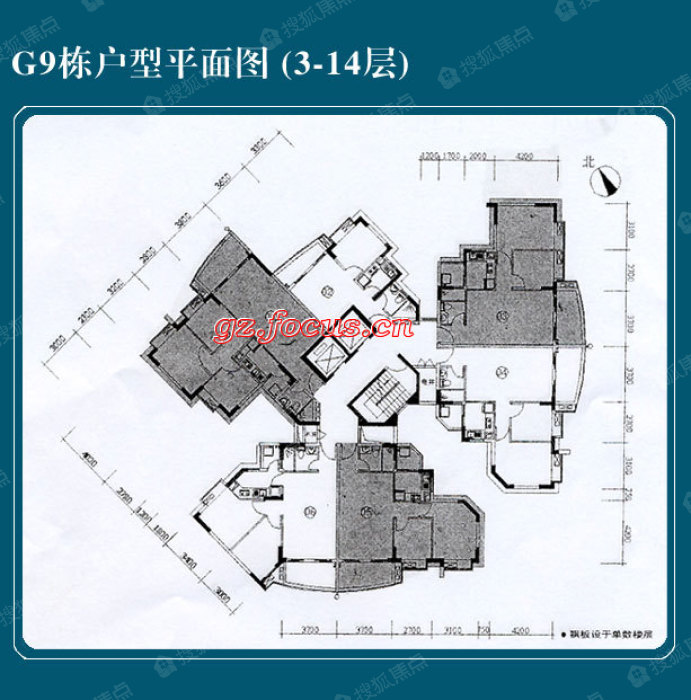 富力现代广场g9栋户型平面图3-14层_富力现代广场户型图-广州搜狐焦点