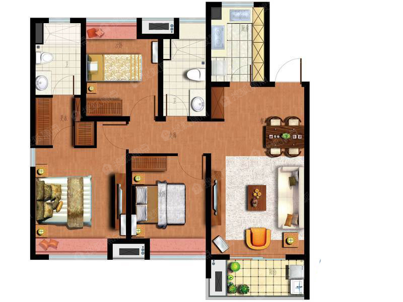 万科梦想派110平三居_万科梦想派户型图-上海搜狐焦点网