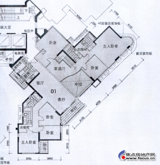 湾6座43-44层01复式单位_和黄逸翠湾-逸翠天峰户型图-广州搜狐焦点网