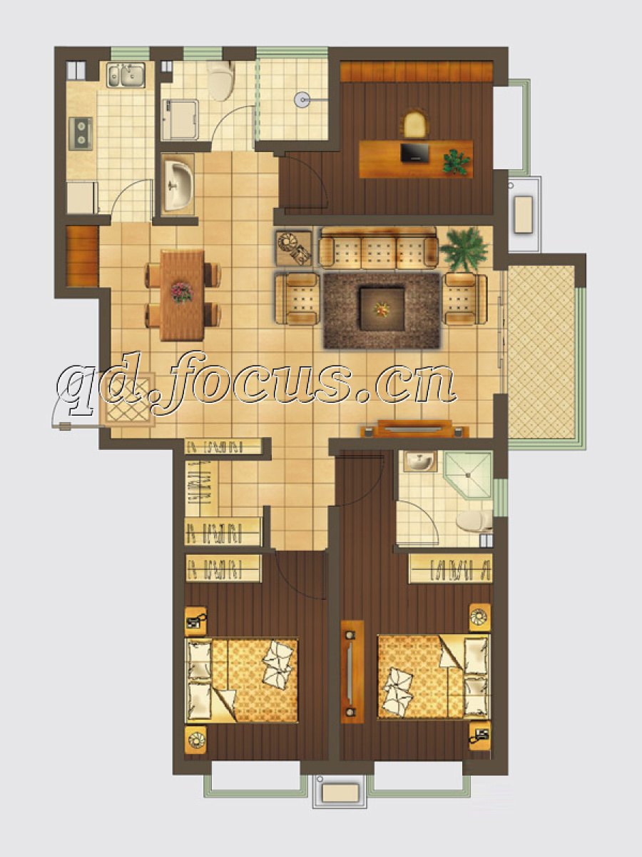 最好的三室两厅一厨一卫户型 65f30b88f81442f3ea5675bfec2bd4e4.jpg