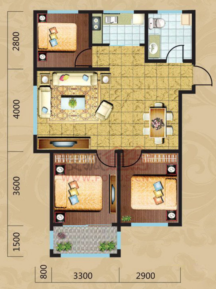 最好的三室两厅一厨一卫户型 bd0056ed2ad168ab6ebdecb90cefb5d9.jpg