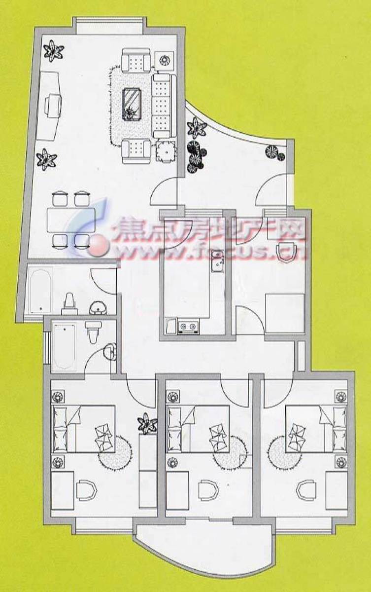 四室户型四个角四个房间 e930d87d73b60cbf6a6688d013f0fe63.jpg