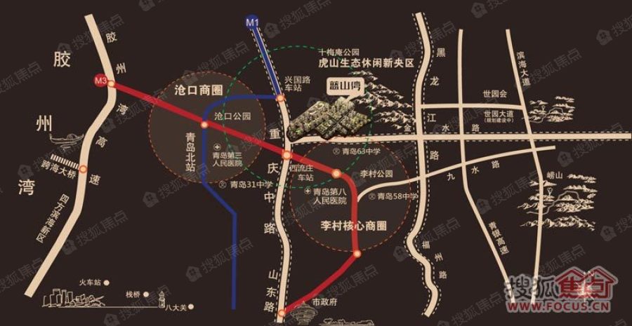 蓝山湾交通图_蓝山湾位置_蓝山湾地铁公交线路图-青岛搜狐焦点网