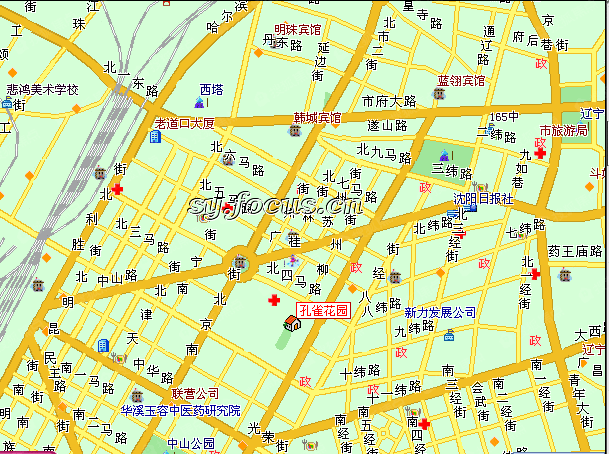 孔雀花園交通圖_孔雀花園位置_孔雀花園地鐵公交線路圖-瀋陽搜狐焦點