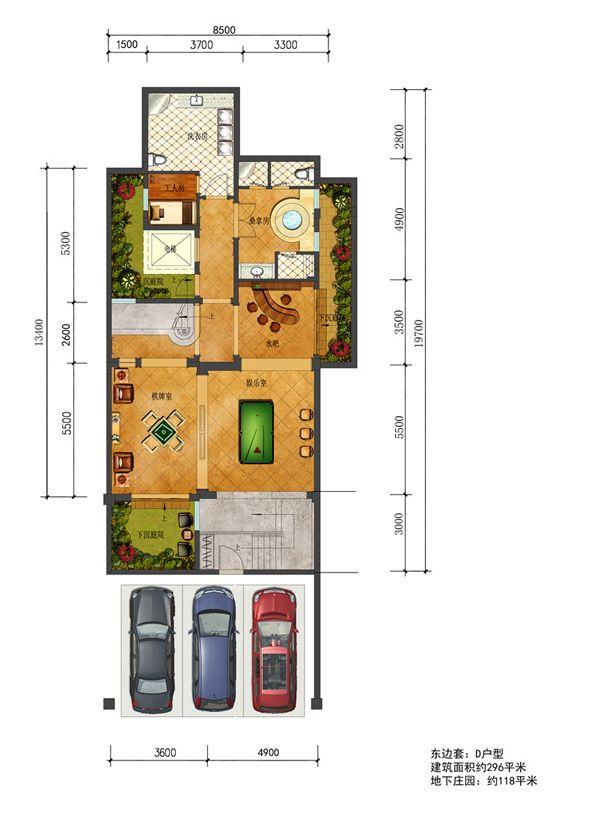 保集湖海塘庄园d296地下室_保集湖海塘庄园户型图-金华搜狐焦点网