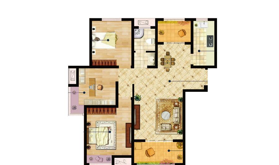 海亮明珠33号楼e户型_海亮明珠户型图-蚌埠搜狐焦点网