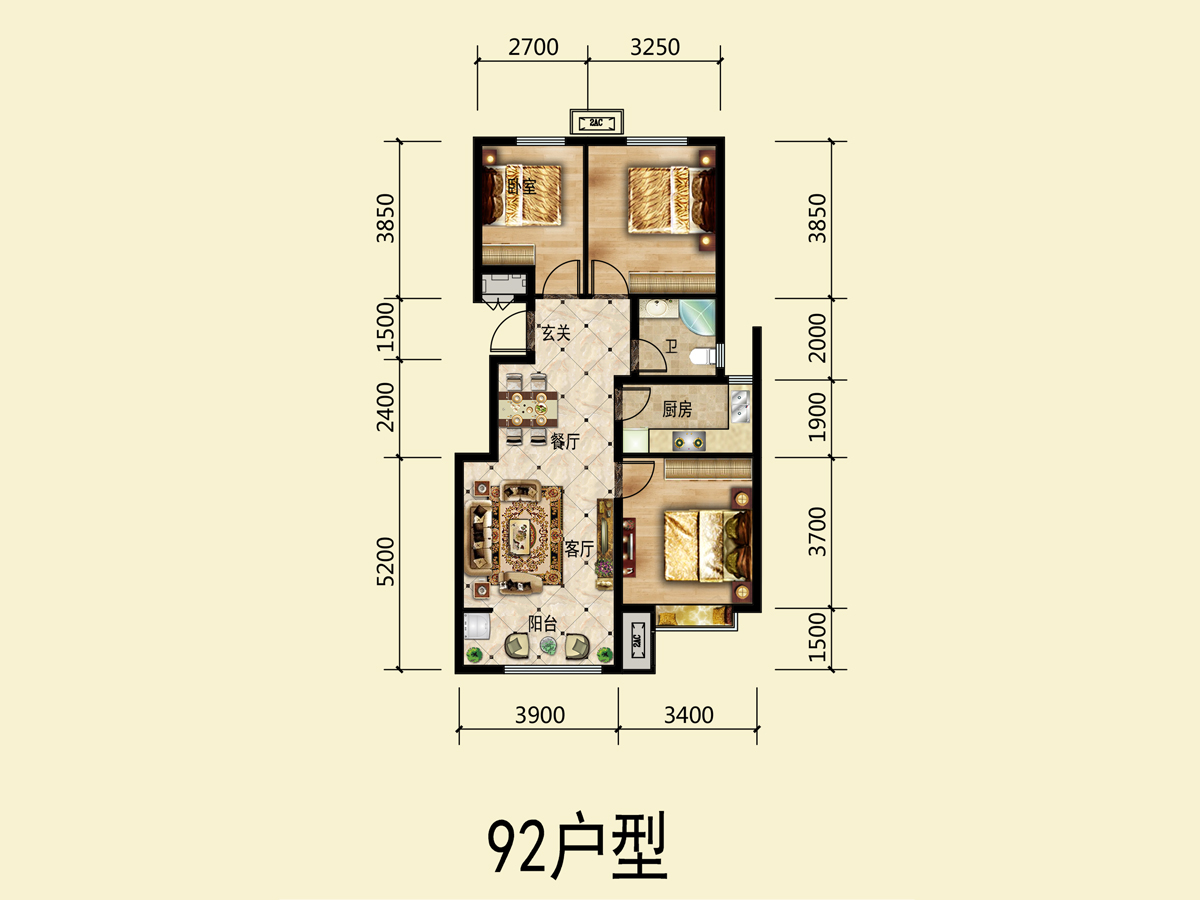 香邑澜湾二期92平米_香邑澜湾户型图-秦皇岛搜狐焦点网