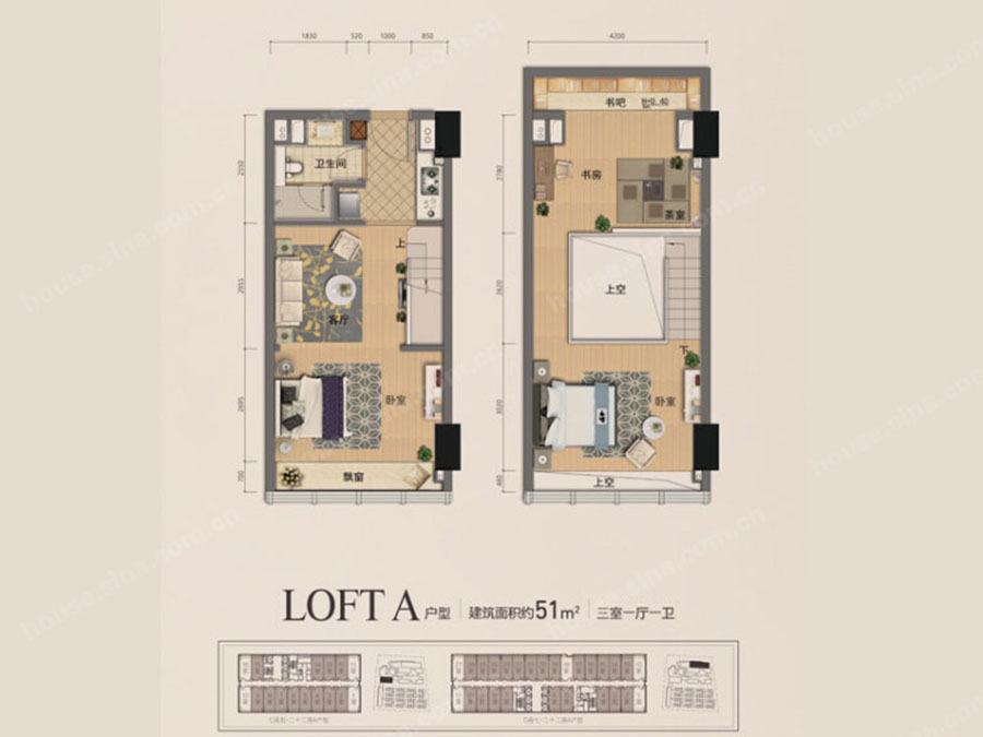 富力城西区富力城西区 loft a跃层_富力城西区户型图-湖州搜狐焦点网