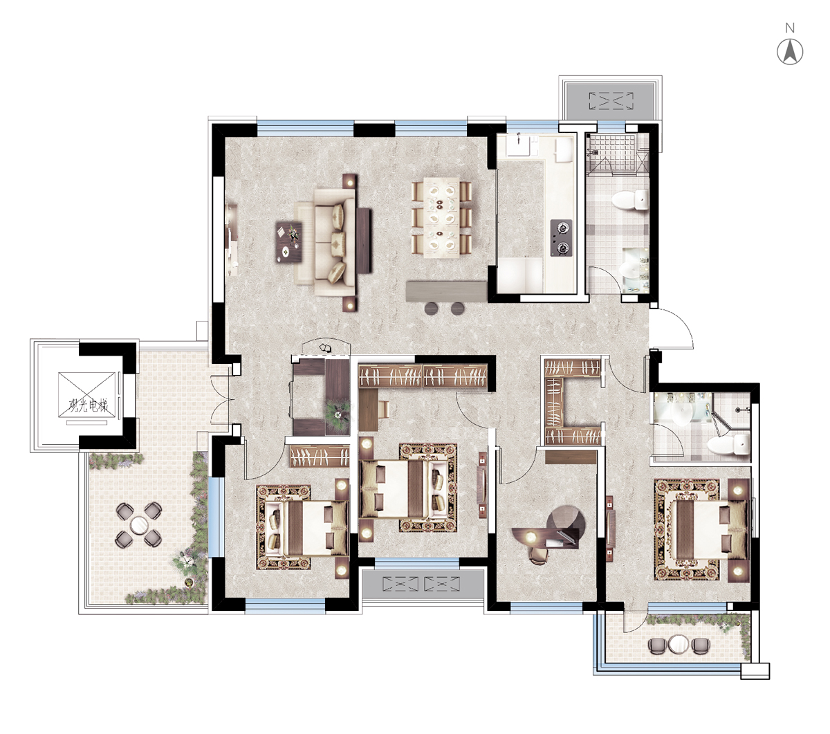约186㎡四室两厅两卫