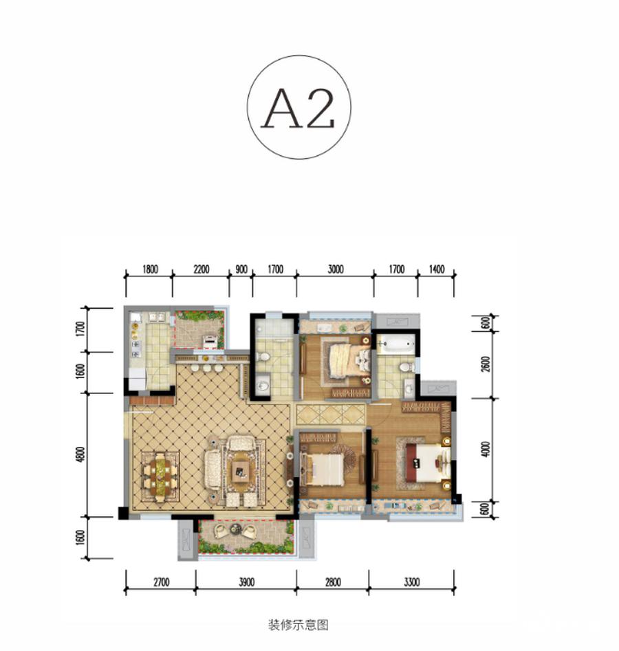 绿地遂宁1958文创产业项目二期外滩名门a2户型_绿地遂宁1958文创产业