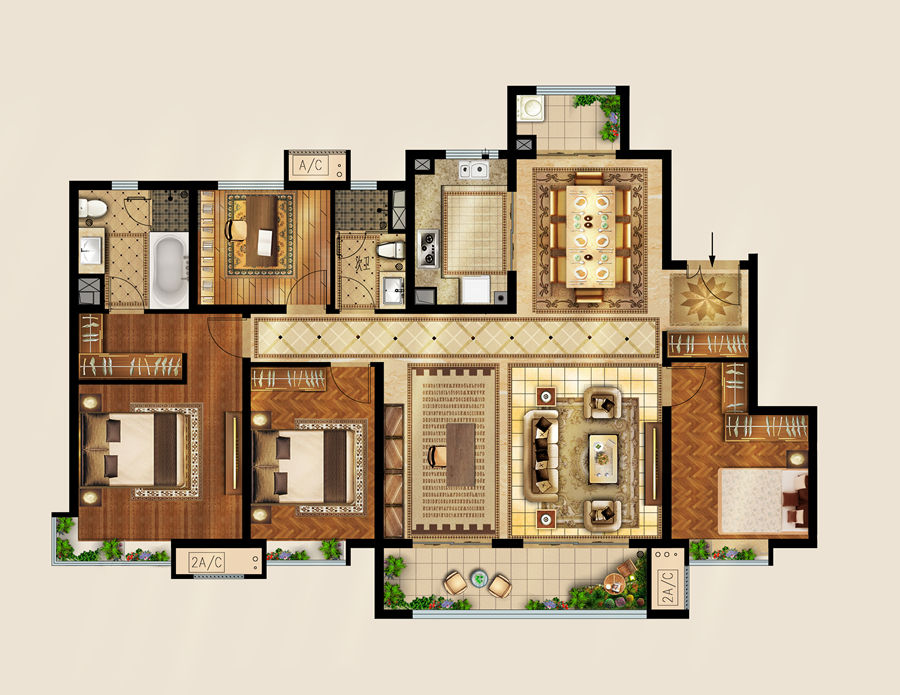 富力城164㎡4室2厅2卫_富力城户型图-渭南搜狐焦点网