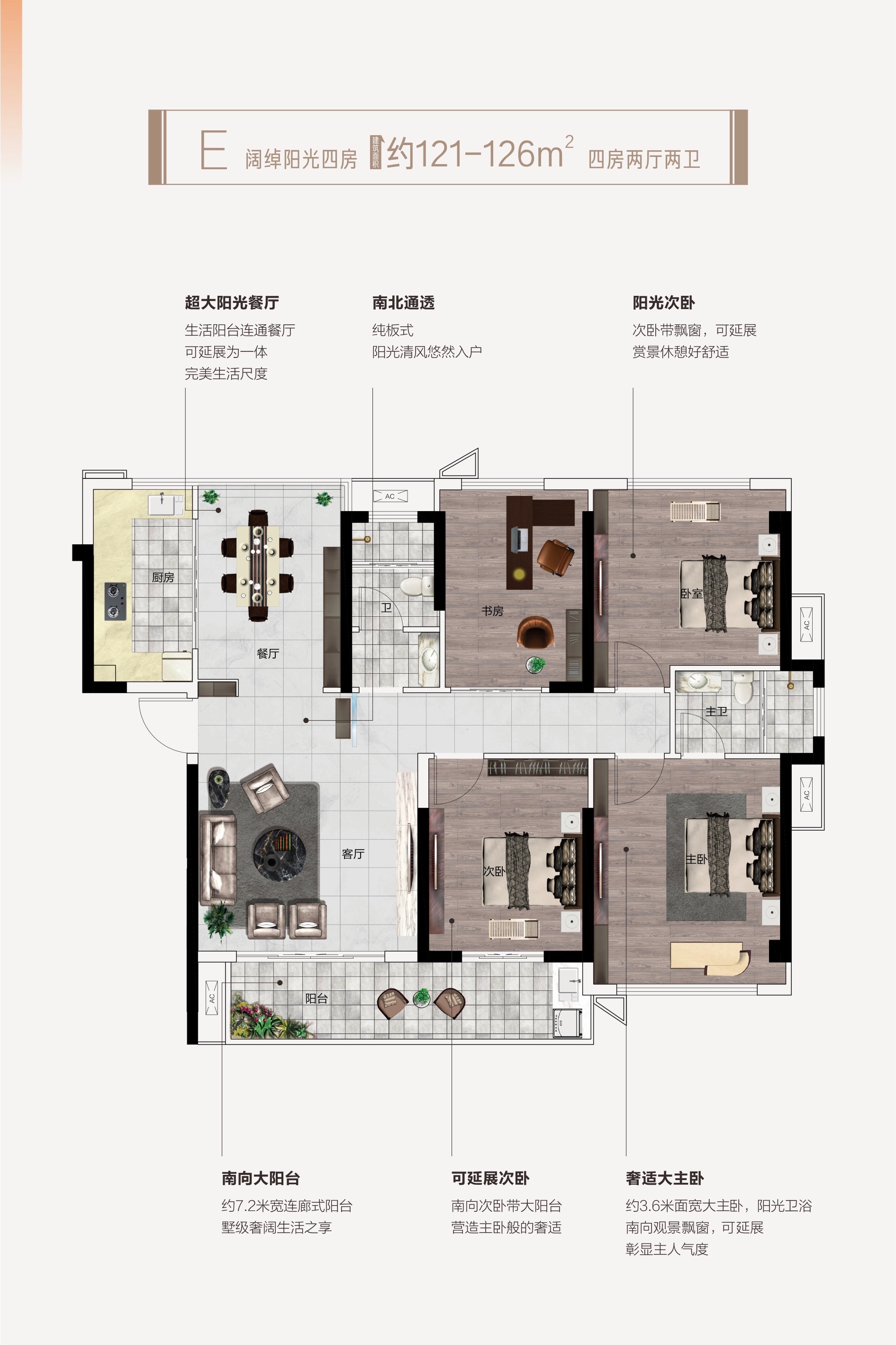 e阔绰阳光四房户型