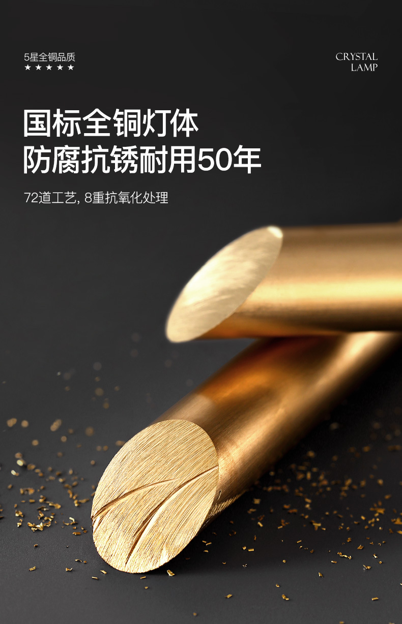 希尔顿家具,好材料成就好铜灯