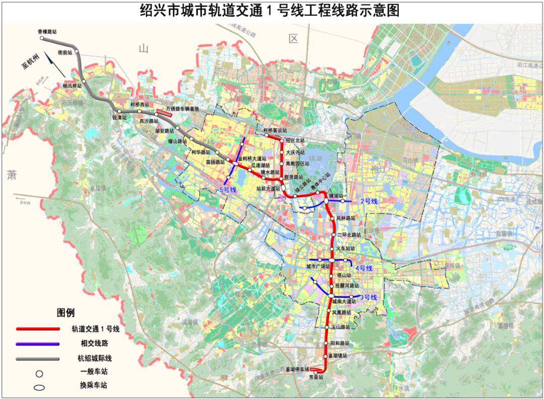 绍兴地铁1号线规划图图片