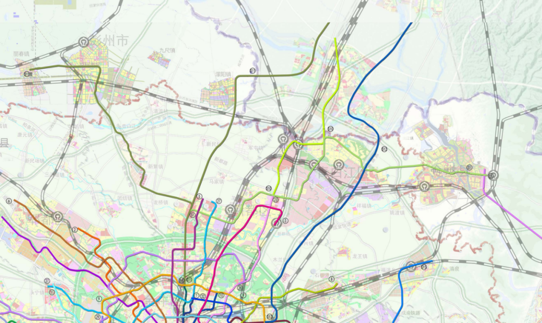 成都较新城市轨交线网规划出炉