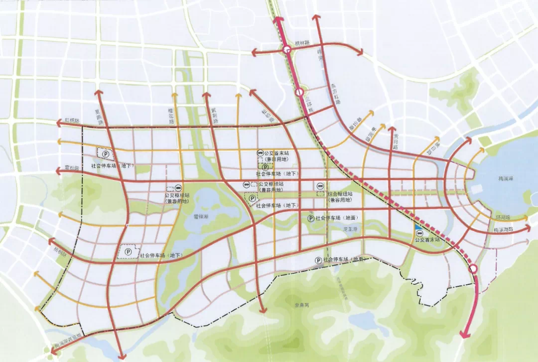 梅溪湖二期综合交通规划图(前后版交通基本没差异)就目前进展来看