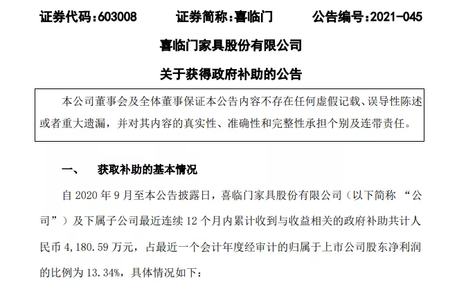 较高2.59亿元!公牛、我乐、喜临门、水星家纺收到政府补助