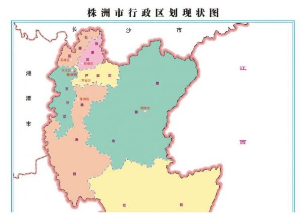 株洲市四个区分布图图片