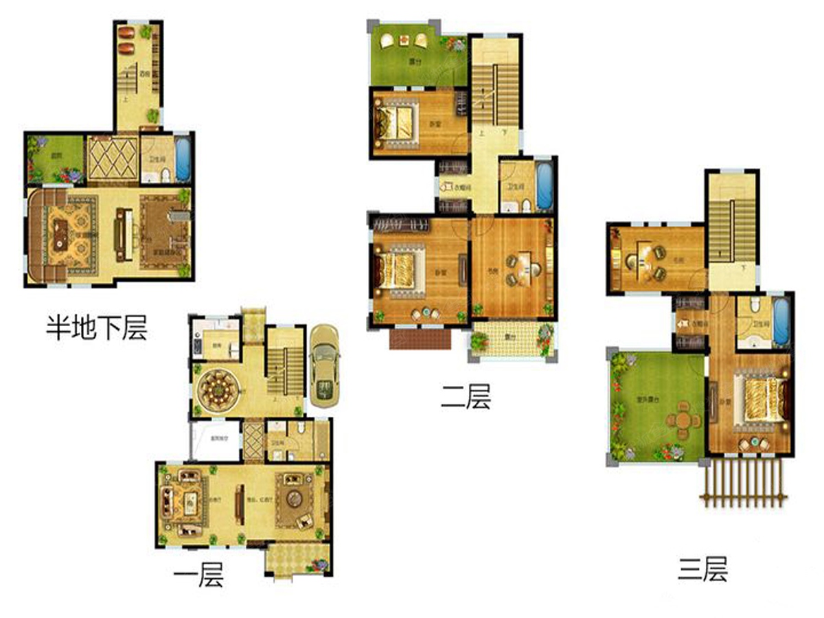 明德小镇277平米小独栋_明德小镇户型图-青岛搜狐焦点网