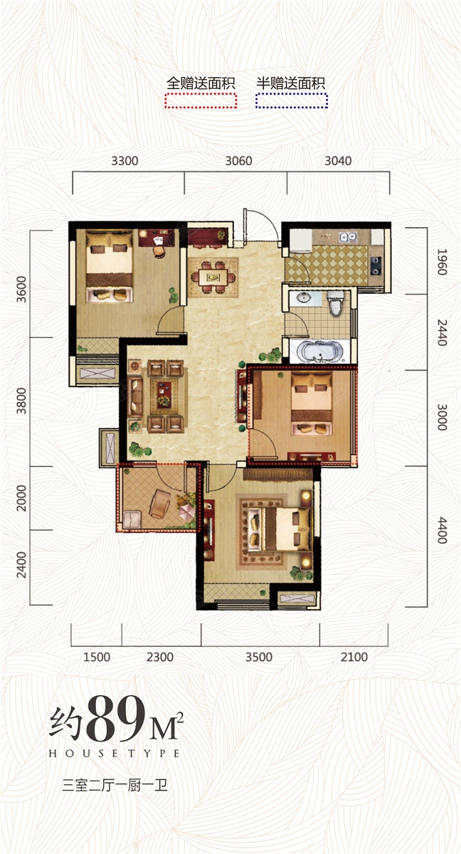 绿地滨湖国际花都89平米_绿地滨湖国际花都户型图-合肥搜狐焦点网
