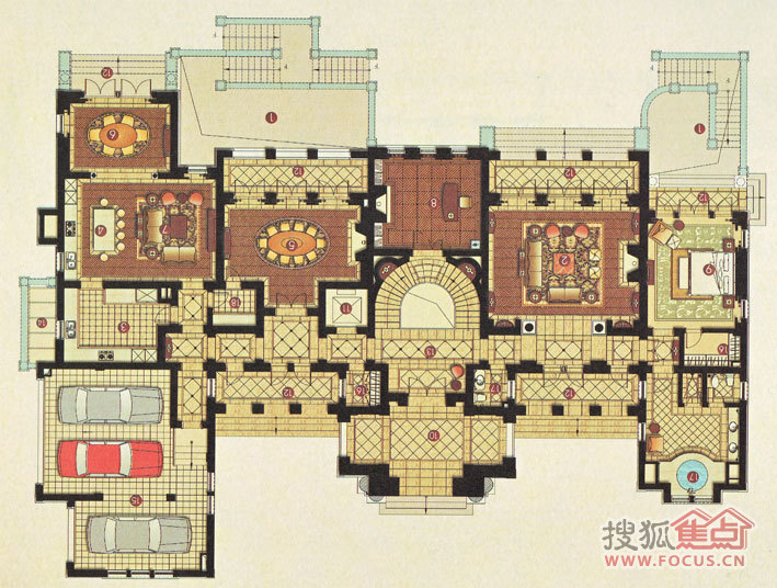 玫瑰園意大利地中海式庭院一層_上海綠城玫瑰園戶型圖-上海搜狐焦點網