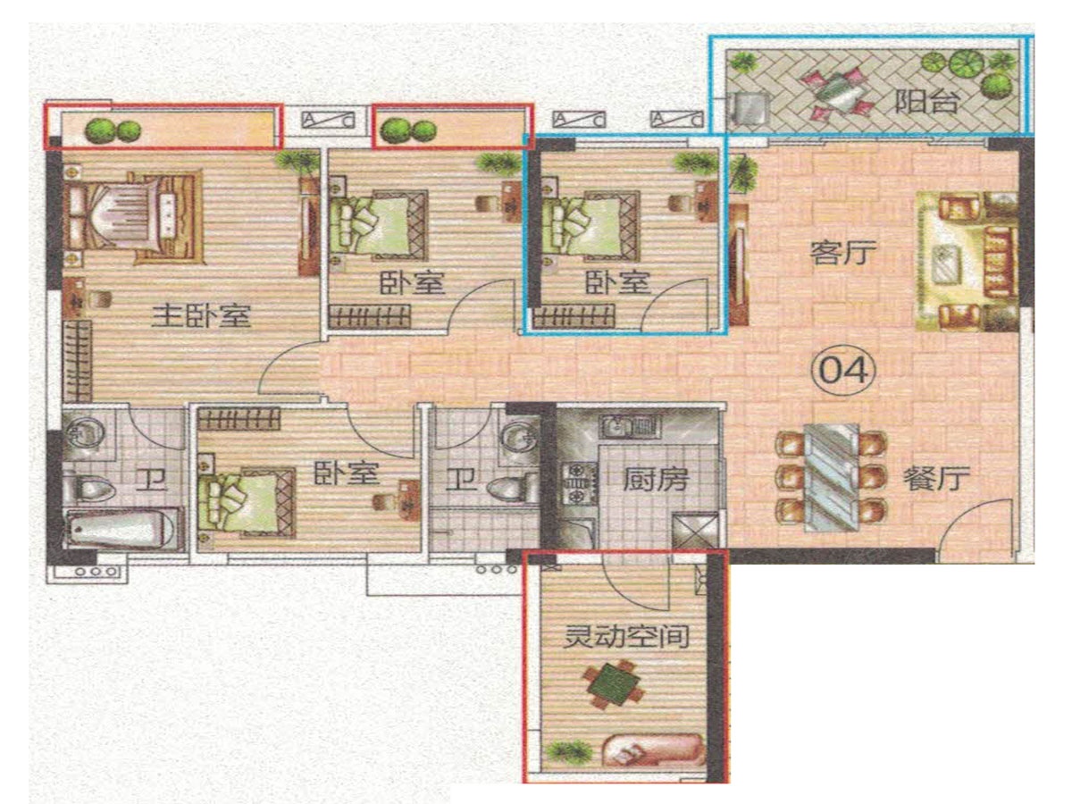 凯蓝滨江名门5座04单元_凯蓝滨江名门户型图-佛山搜狐焦点网