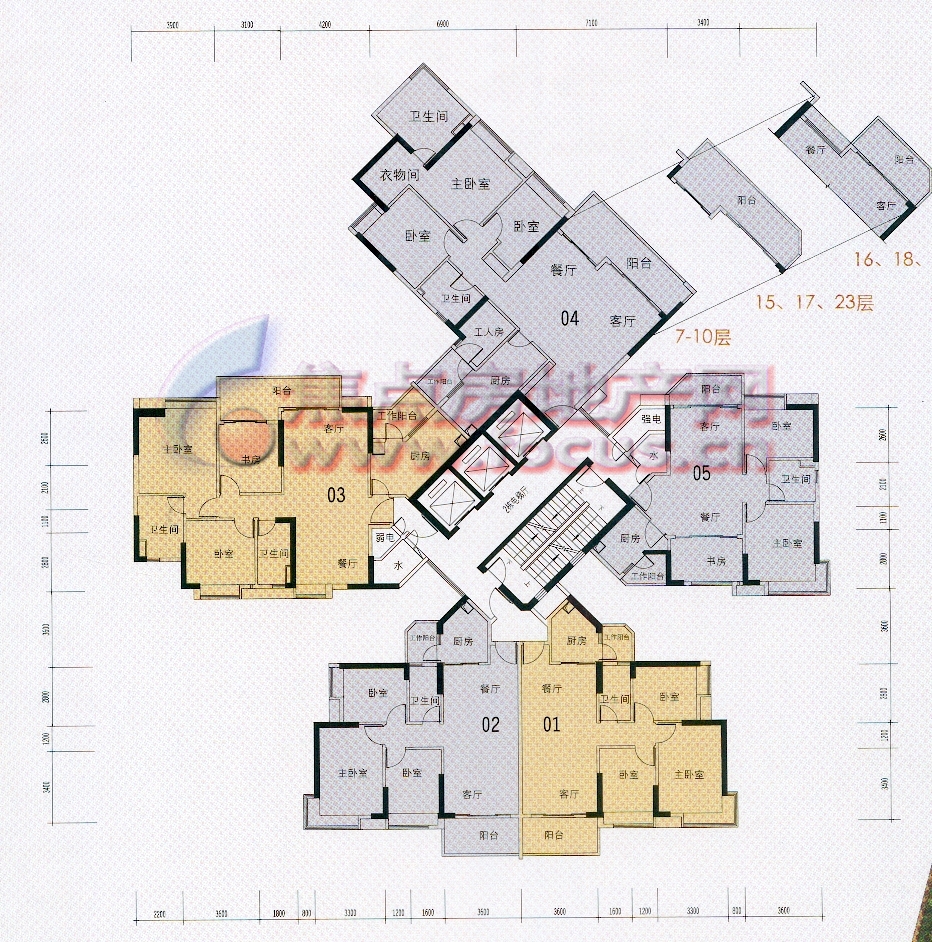 可逸豪苑可逸豪苑2栋7-10,15-18,23,24层平面_可逸豪苑户型图-广州