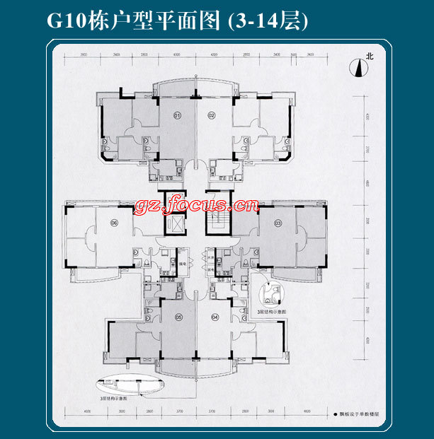 富力现代广场g10栋户型平面图3-14层_富力现代广场户型图-广州搜狐