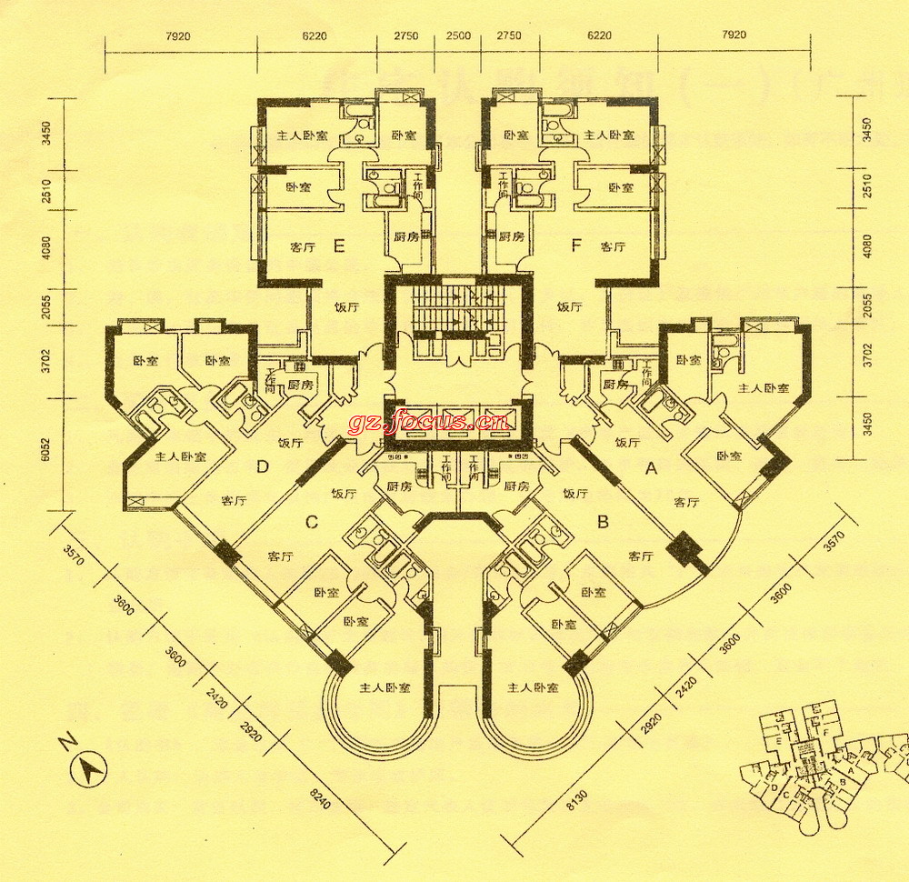 东湖御苑(君御豪廷)湖畔1号名宅第四座平面_东湖御苑(君御豪廷)户型图