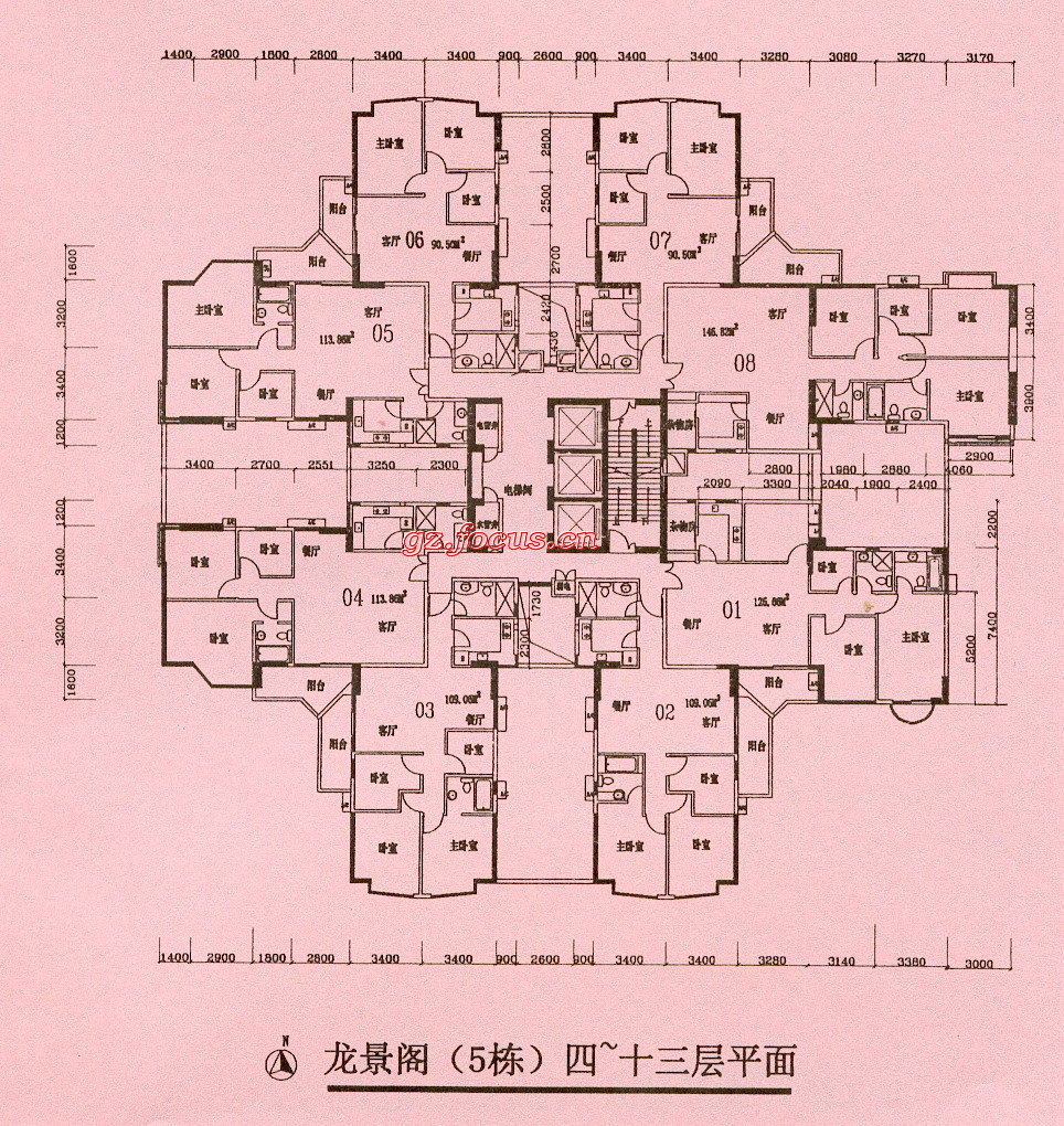 华景新城龙景阁(5栋)4-13层平面_华景新城户型图-广州搜狐焦点网