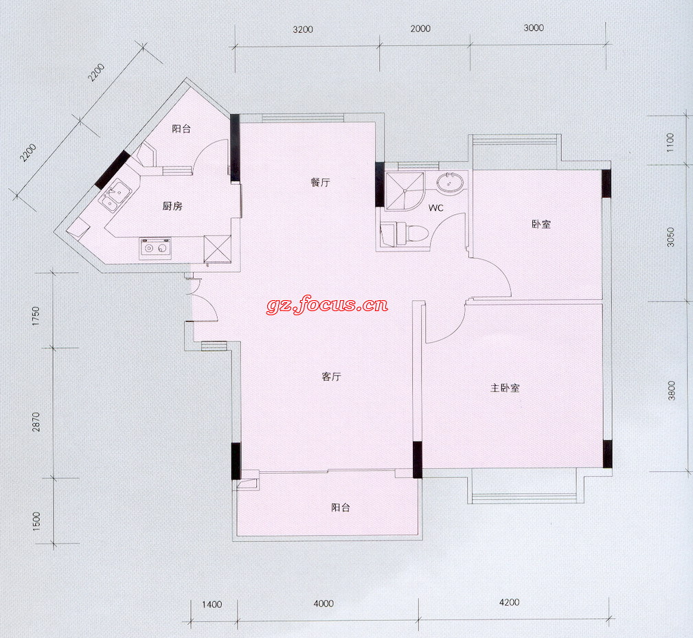 雅郡花园(会展宫寓)a2,b2座2-6层(02房)平面_雅郡花园(会展宫寓)户型