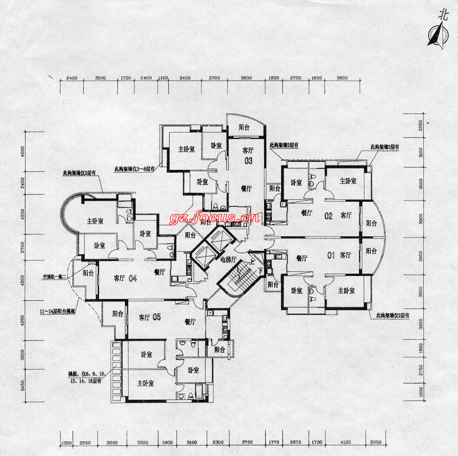 世纪绿洲a区9栋2-17层平面_世纪绿洲户型图-广州搜狐焦点网