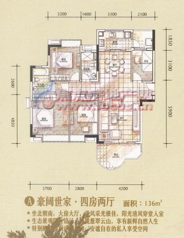 云山熹景云山熹景尚德庄园标准层a_云山熹景户型图-广州搜狐焦点网