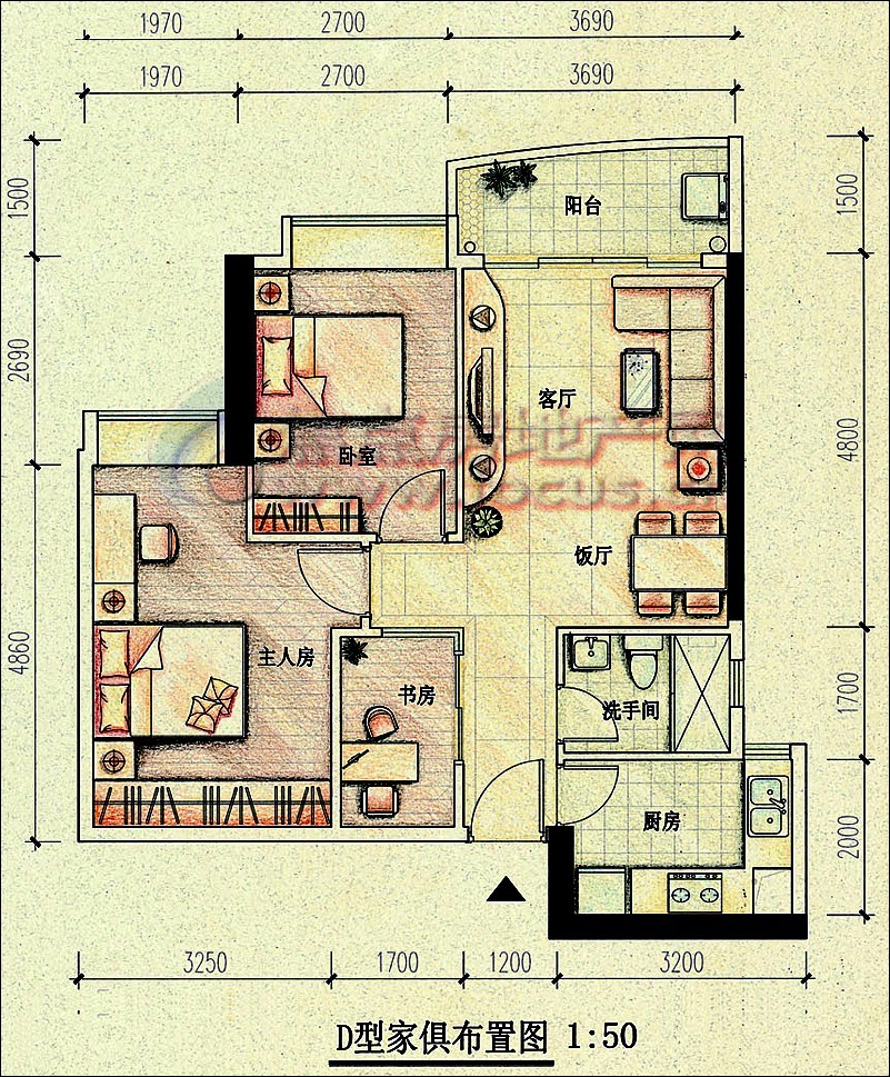 逸景翠园御景轩e座505单元平面户型