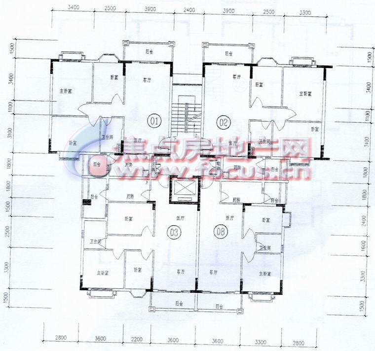 保利花园35号楼e梯4-9层平面_保利花园户型图-广州搜狐焦点网