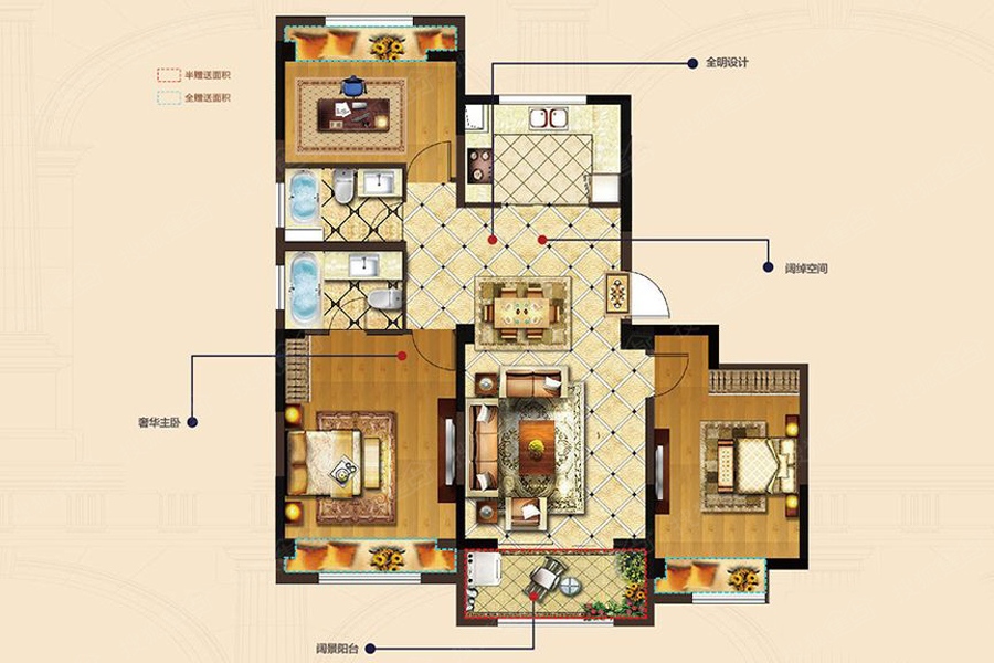 高层d2户型 114平米