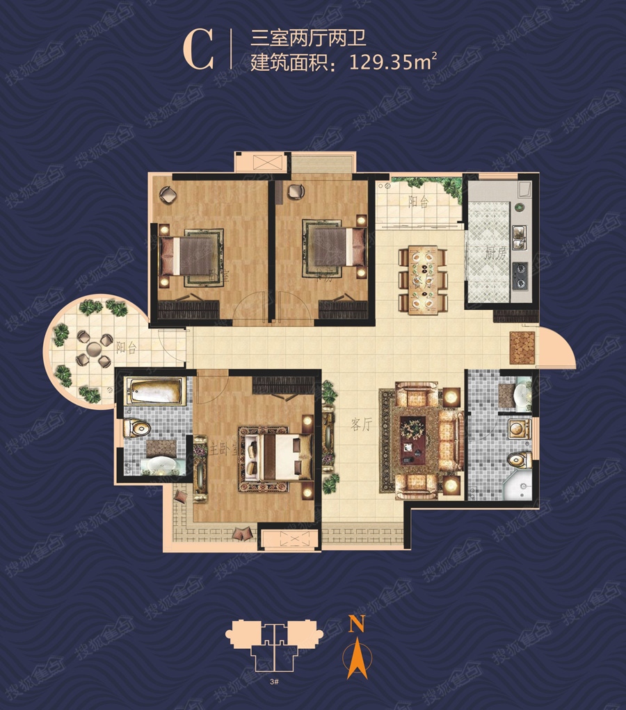 35㎡_东湖半岛户型图-渭南搜狐焦点网