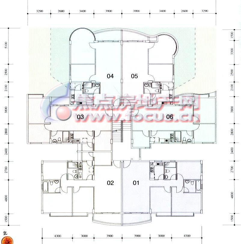 盈翠华庭盈逸居2座标准层平面-0室0厅0卫