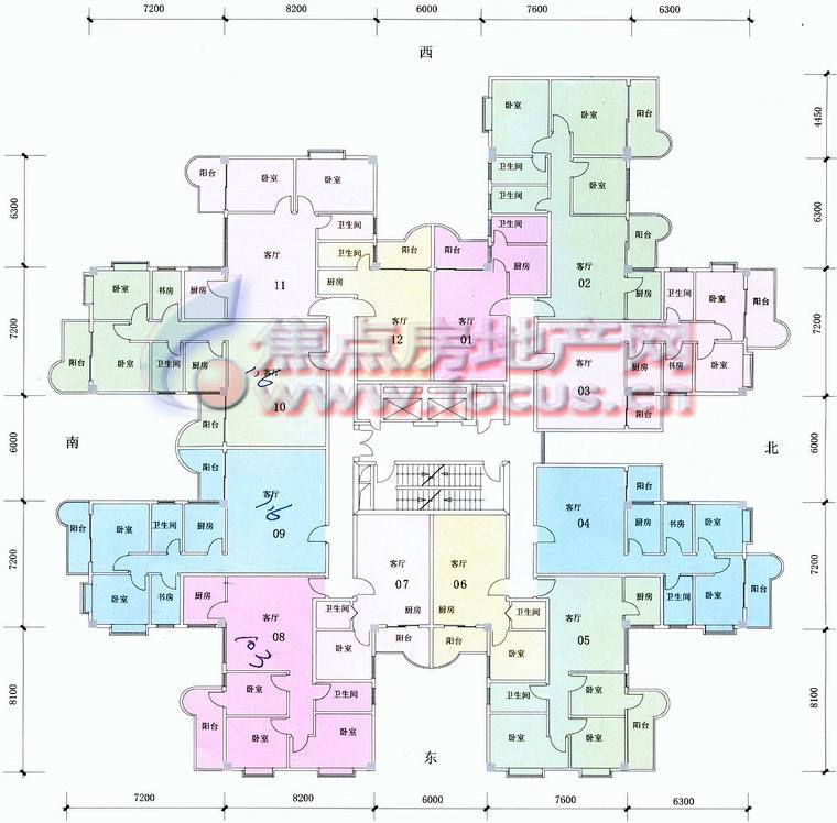 豪景花园a栋乐涛轩标准层平面图_豪景花园户型图-广州搜狐焦点网