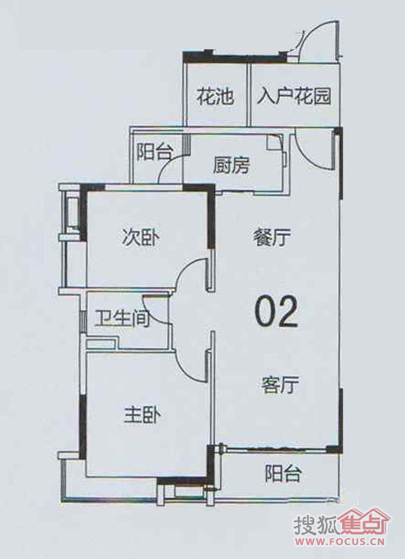 科城山庄科城山庄b1/b2/b3栋-02户型户型_科城山庄户型图-广州搜狐