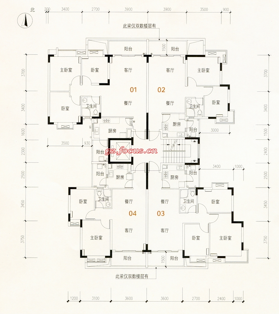 光大花园a8-1座标准层平面_光大花园户型图-广州搜狐焦点网