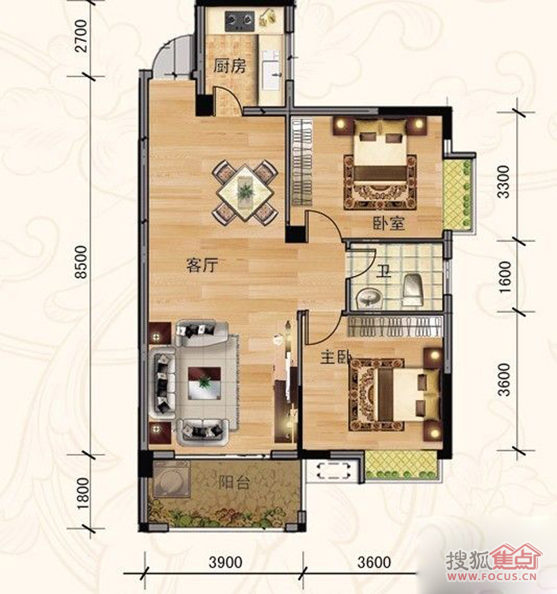 丰园城90平b-2户型_丰园城户型图-长沙搜狐焦点网