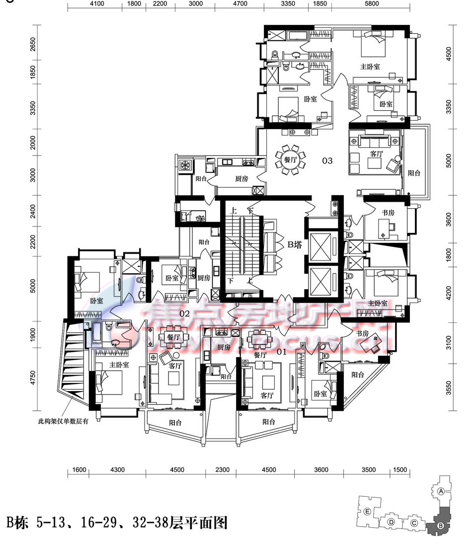 方圆月岛b栋标准层_方圆月岛户型图-广州搜狐焦点网